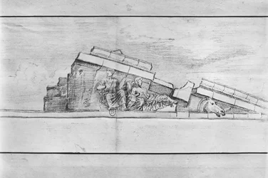 Studie des Frieses vom Westgiebel des Parthenon